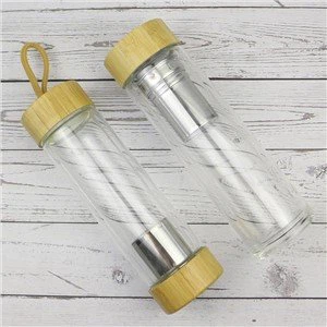 Potel Dŵr Gwydr Wal Dwbl