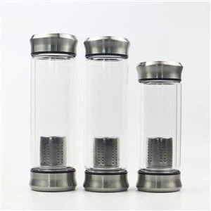 Potel Dŵr Gwydr gyda Infuser